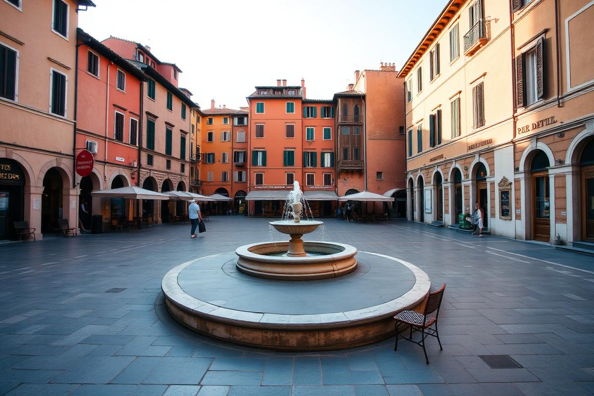 Ruhige italienische Piazza am Nachmittag